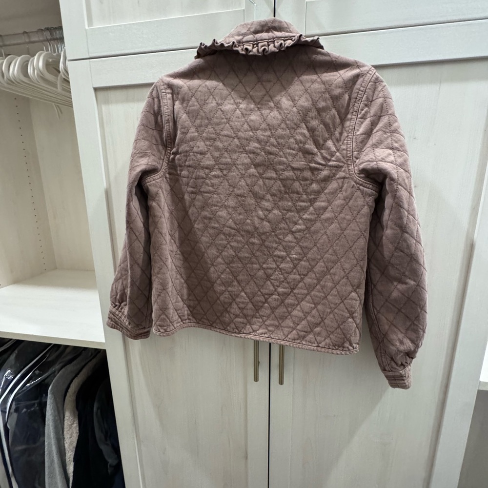 Seventy + Mochi Heidi Jacket in Washed Mocha Brown quilted denim tie front Small - Picture 8 of 13